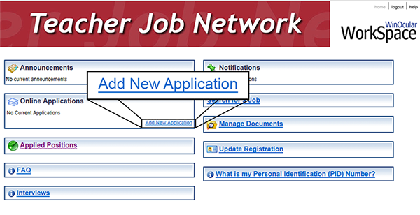 An image highlighting the Add New Application button that you click on to start a Certified Application.